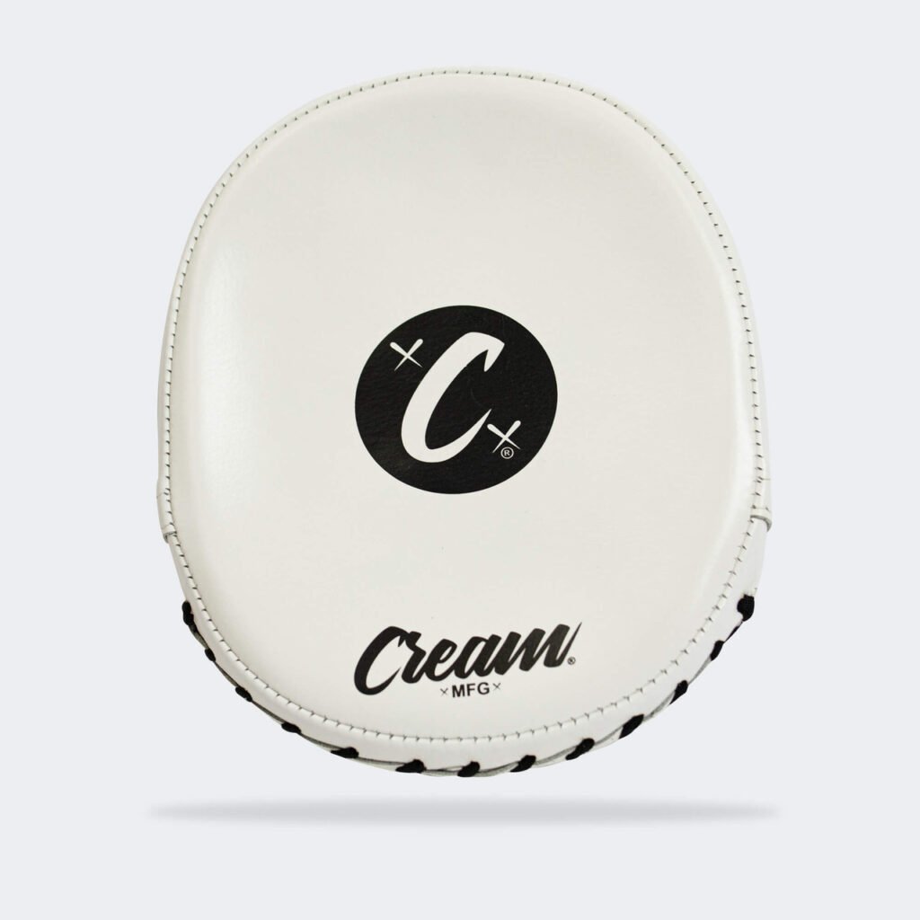 Cream Concave Focus Mitts | White
